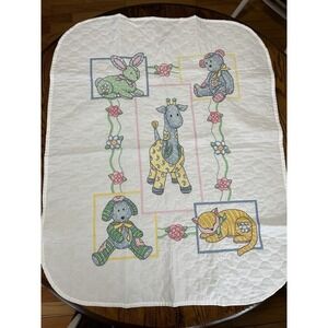 Finished Dimensions Cross Stitch Baby Quilt "Baby's Friends" 42" x 32"